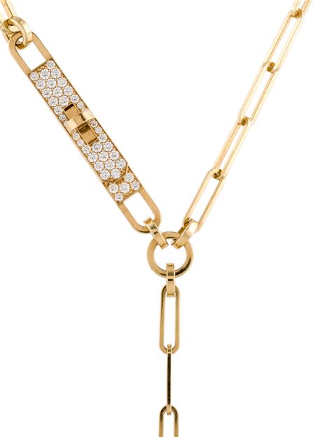 hermes diamond necklace|hermes kelly chaine necklace.